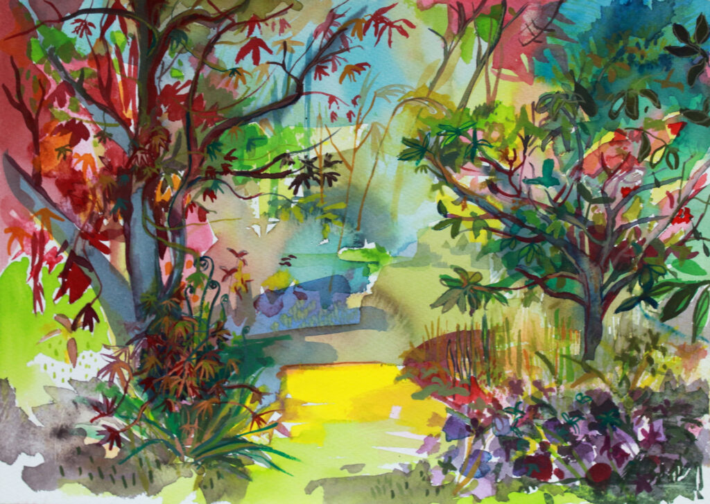Ardenvohr Garden. Watercolour on paper. 2021.