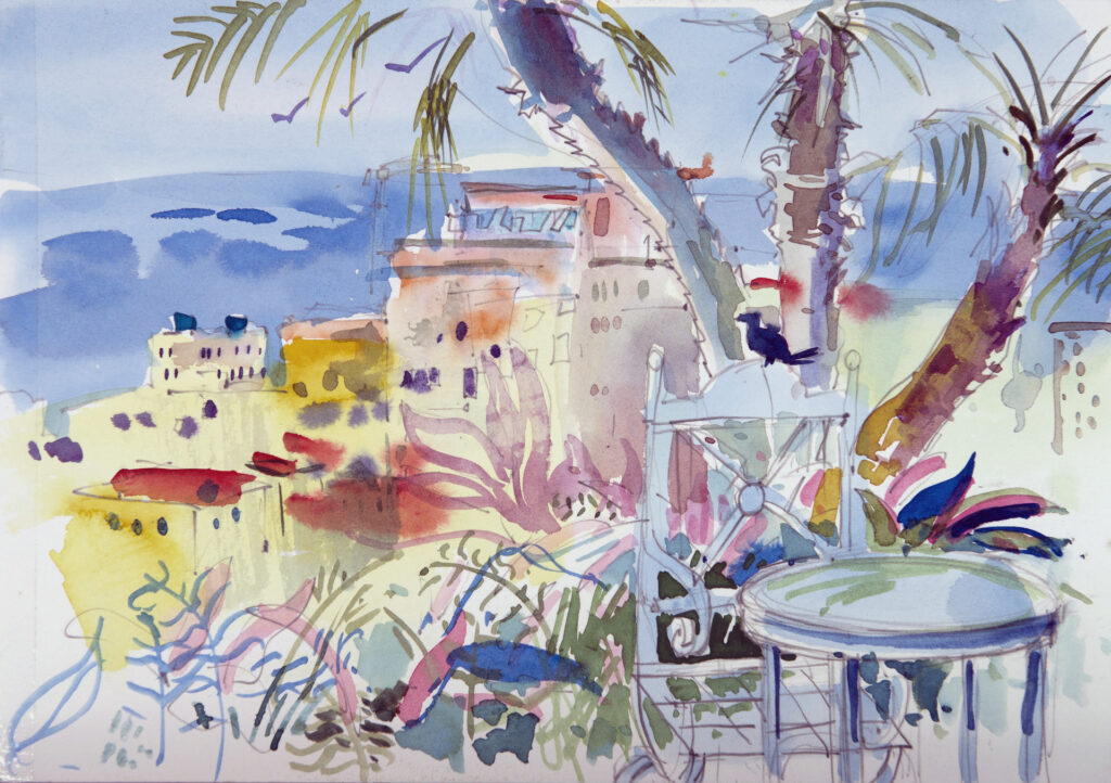 Cuba, Bluebird. Watercolour on paper. 2014.