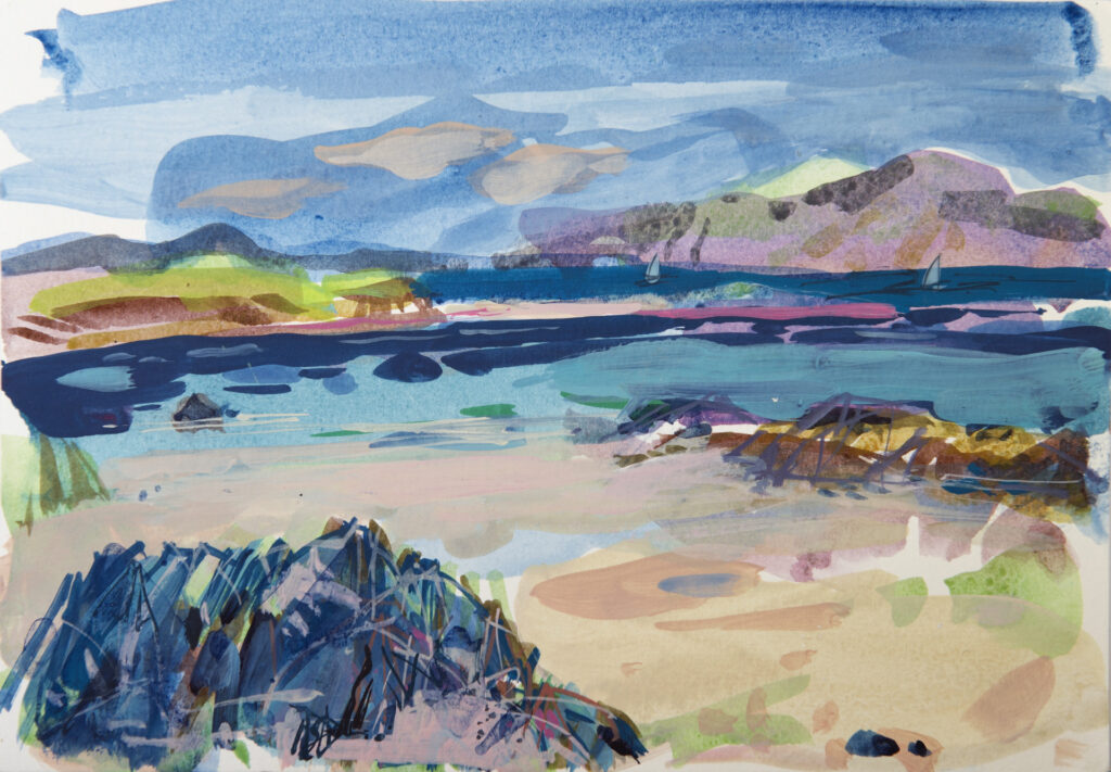 Iona, blue rock. Gouache. 2017.