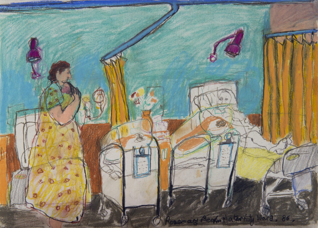 Maternity Ward. Pastel on paper. 1986.