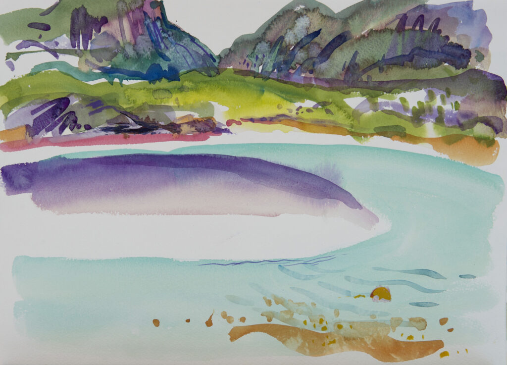 Purple Pool, Lewis. Watercolour on paper. 2016.