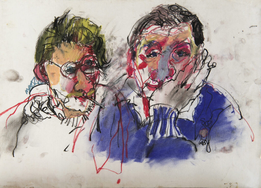 Rea & Dan. Pastel on paper. 1985.
