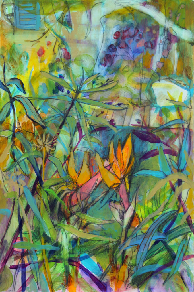 Study for Bird of Paradise. Acrylic on board. 2021.